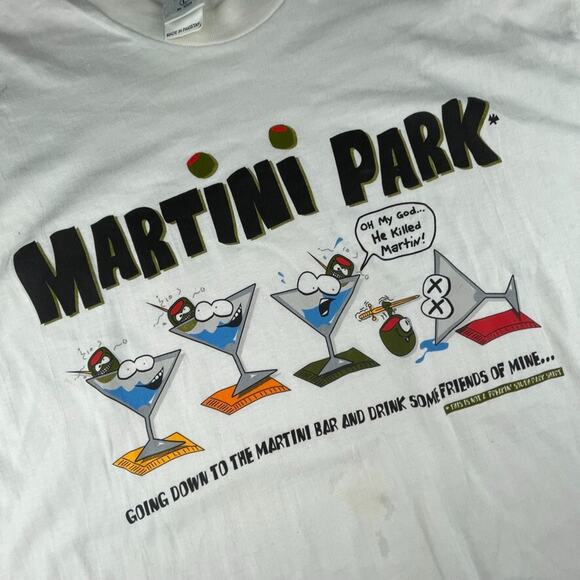 Vintage 'Martini Park' South Park Parody T-Shirt Drinking Tee L Single Stitch - Picture 2 of 5
